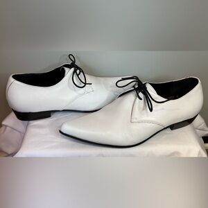 T.U.K Men’s Vintage Style White Leather Winklepickers. Size 8. US